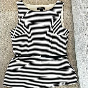 WHBM Peplum top with belt, Size 8.